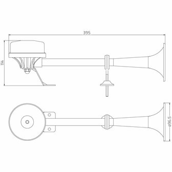 12v Scheepshoorn hoge toon 